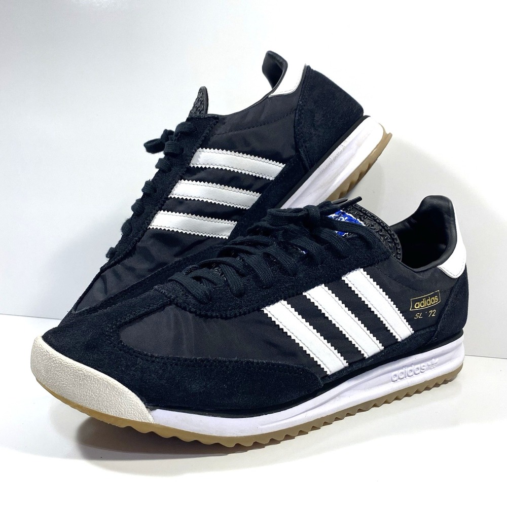 Adidas Mens Size 10.5 Originals SL 72 RS Running Shoe Athletic Black White